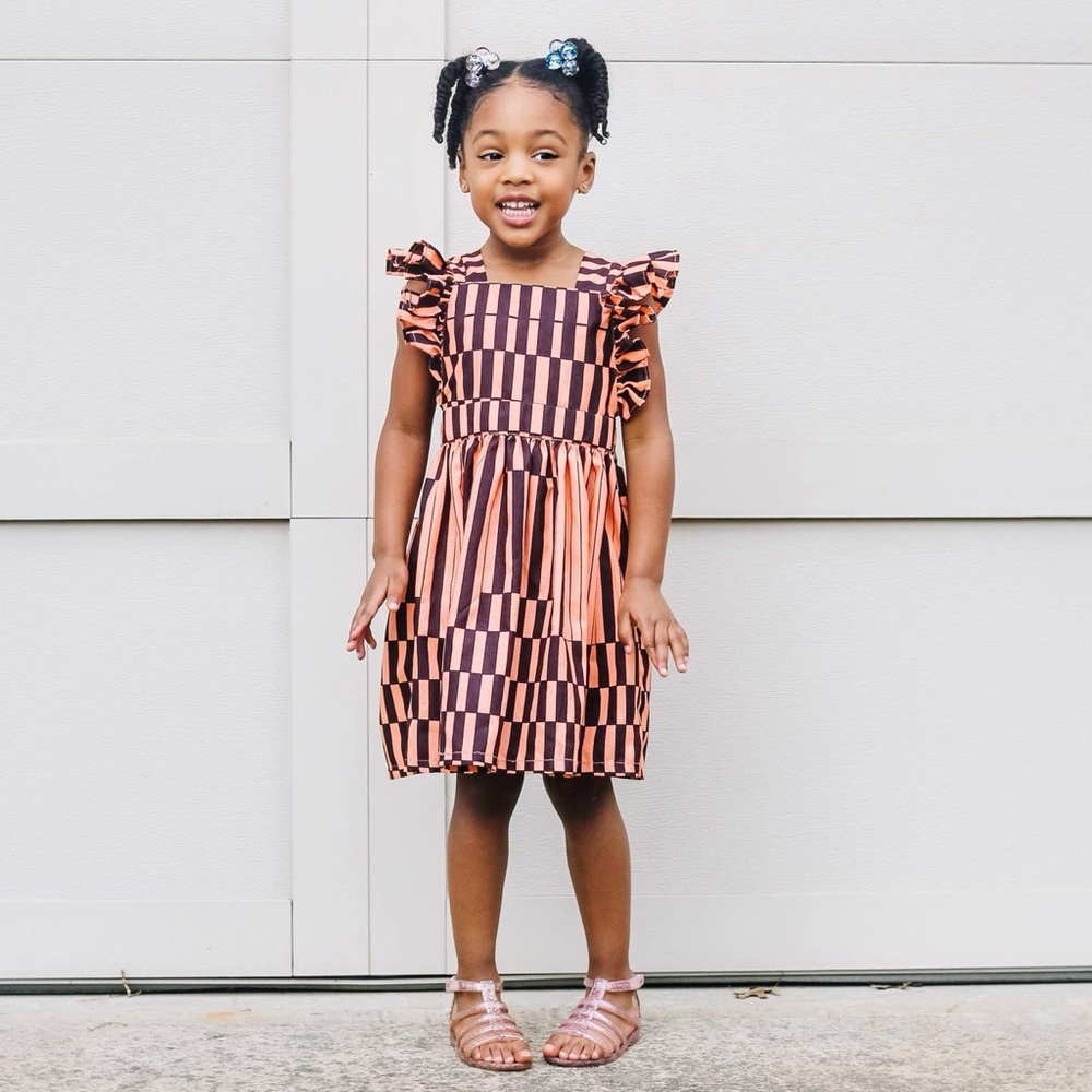 Salmon - Elisa African Print Dress Size 7